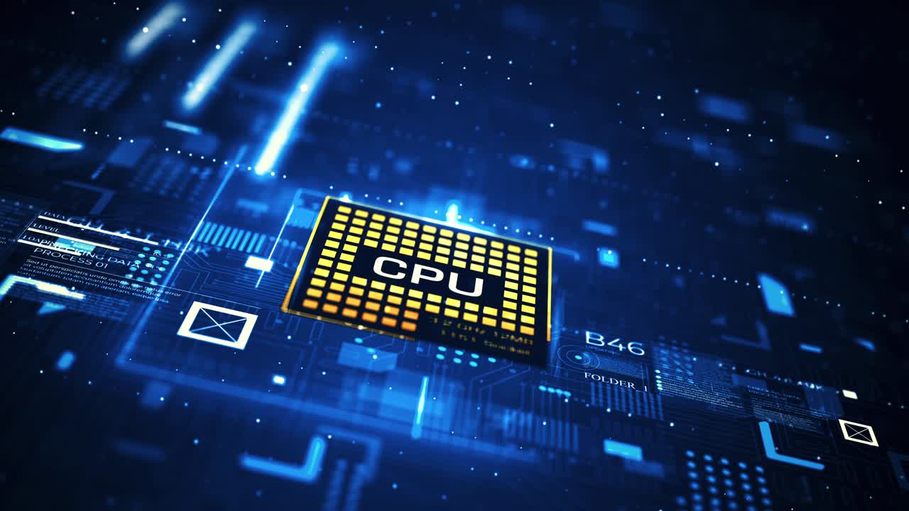 cpu binaria de 4k en una placa electrónica