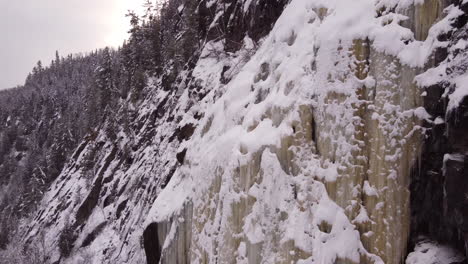 ice frozen waterfall in canada