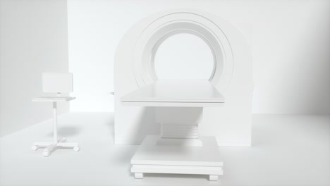 máquina de ct con fondo blanco, instalación médica, renderización en 3d.