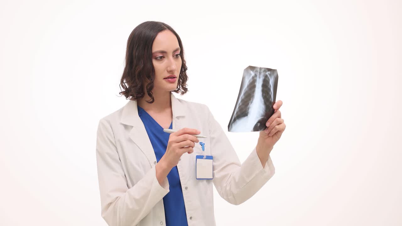 Doctor examining lung x-ray