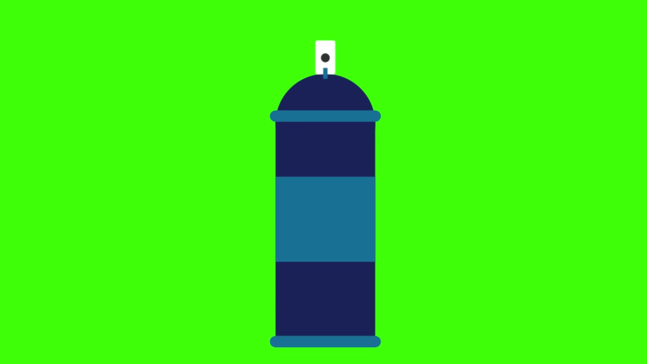 2D animated illustration of a spray bottle on a green screen