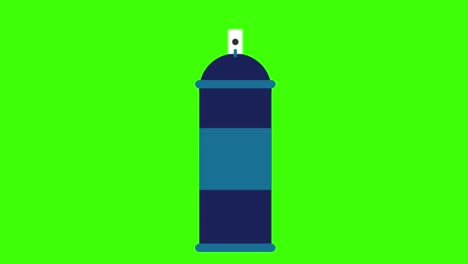 2d animated illustration of a spray bottle on a green screen