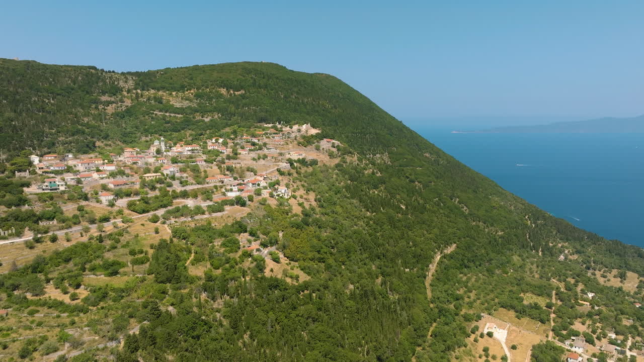 Coastal Greek Village from Above