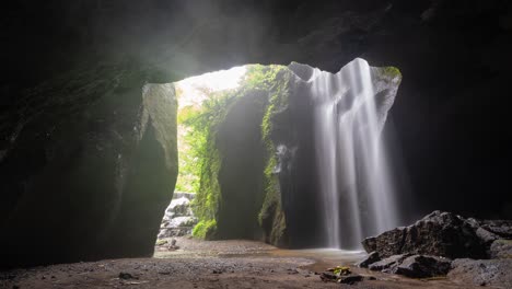 hidden waterfall in a cave