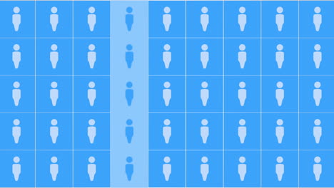 person blue icons pattern on social network background