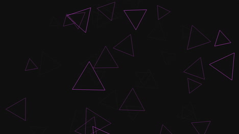 Fly-triangles-shape-with-neon-line-on-dark-gradient