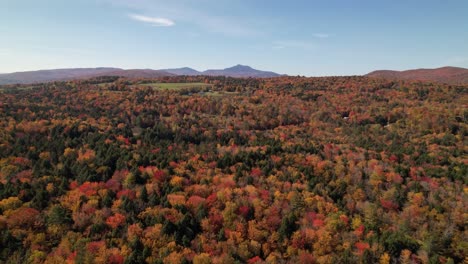 mount mansfield aerial reveal with fall color, think it's mount mansfield