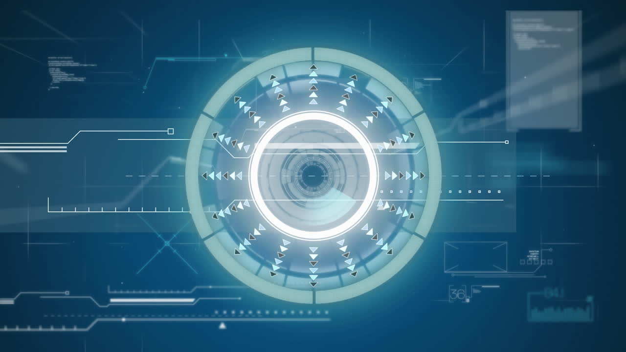 Animation of scope scanning and data processing over digital screen