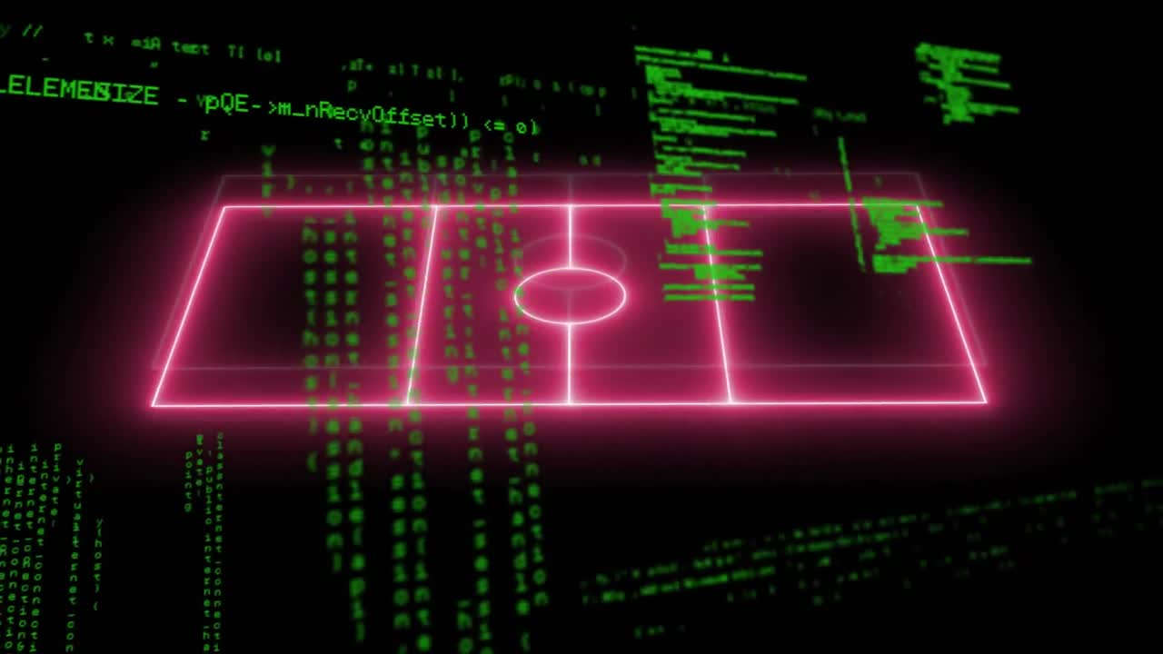 Animation of data processing over sport field