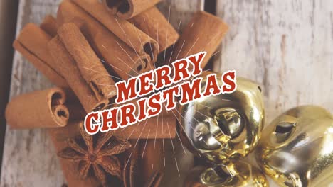 Animation-of-merry-christmas-text-over-decorations