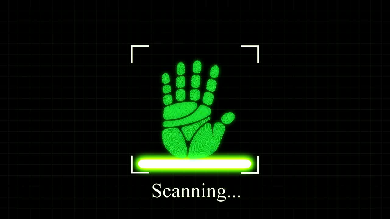 escáner biométrico de huellas dactilares. concepto de identificación de la tecnología de huellas digitales.