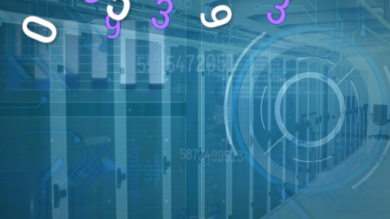 Animation of scope scanning and data processing over cityscape