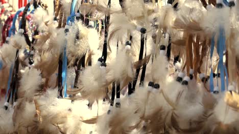 Dream catchers sprinkled swinging in wind