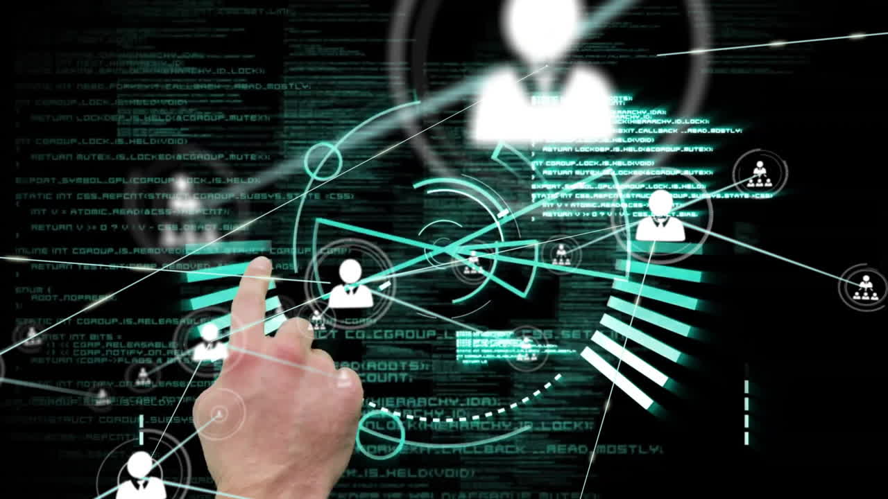 Brain with network connections and data processing animation over digital background