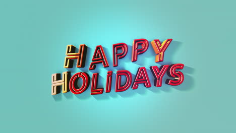 vibrant neon sign wishes happy holidays on a blue background