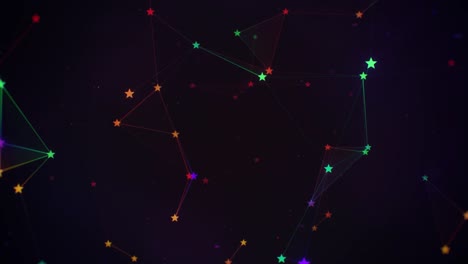 estrellas rotativas de colores constelaciones en fondo oscuro