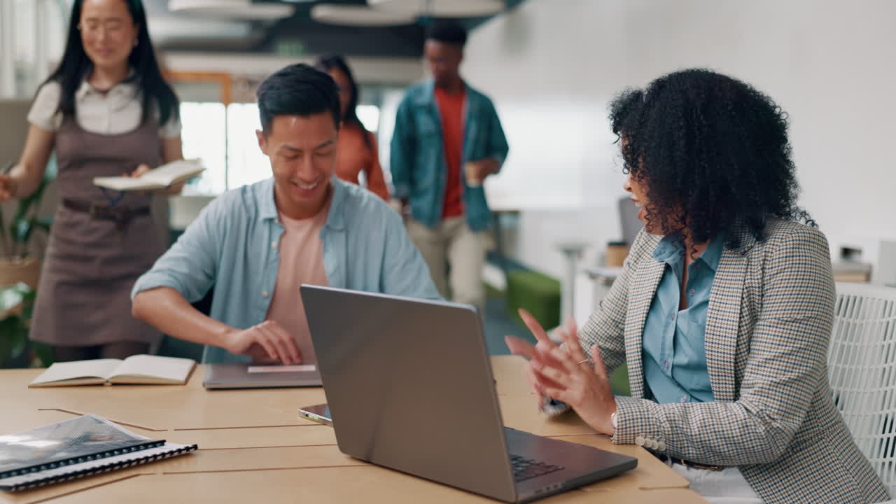 Diverse Team Collaborating in a Modern Office