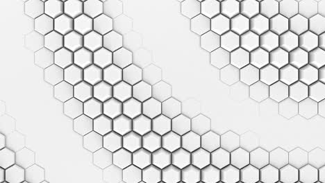 abstract white hexagons geometric surface, wave motion.