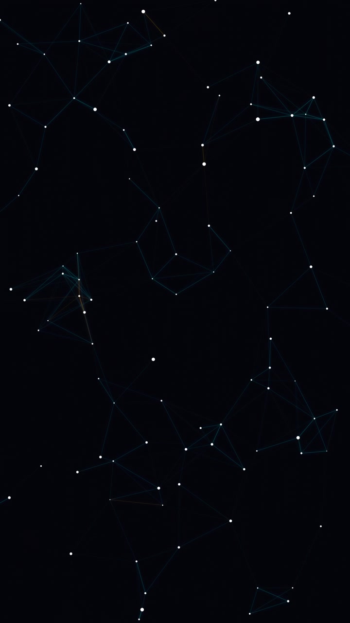 Abstract Digital Network Connection with Moving Nodes and Lines