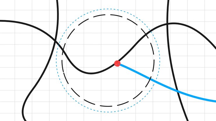 Animated Geometric Line Drawing on Grid Background