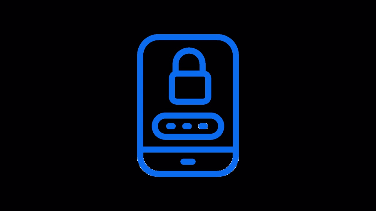 Animated Icon of Smartphone Login with Password and Padlock