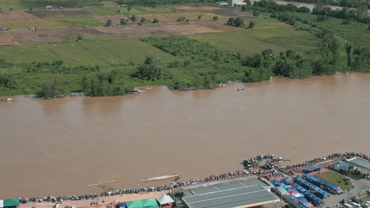 Drone View At Lundu Town During Summer, In conjunction Of Regatta Traditional Long Boat Race Batang Kayan River, With Car And Bike Show.
#regatta