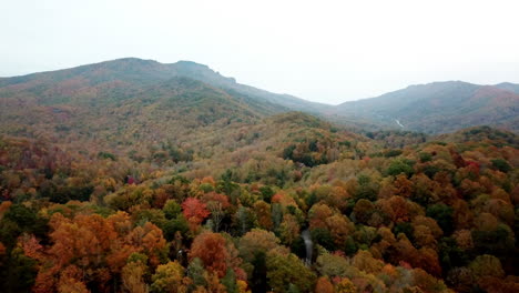 Grandfather-Mountain-NC-in-Distance-Aerial,-Grandfather-Mountain-North-Carolina