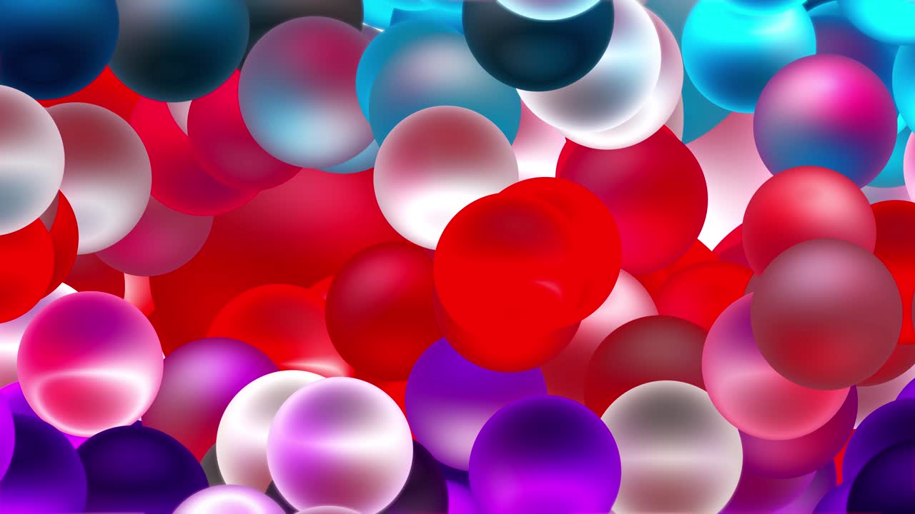 Fondo abstracto de esferas brillantes coloridas en movimiento