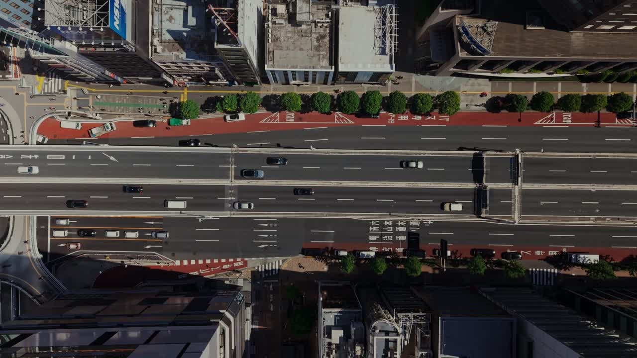 Aerial View of City Highway and Buildings