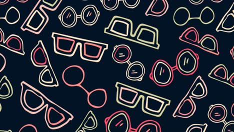 Animation-of-glasses-over-black-background