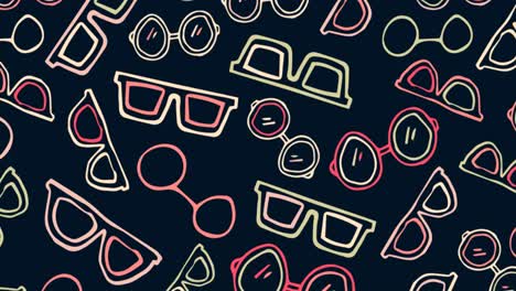 animation of glasses over black background