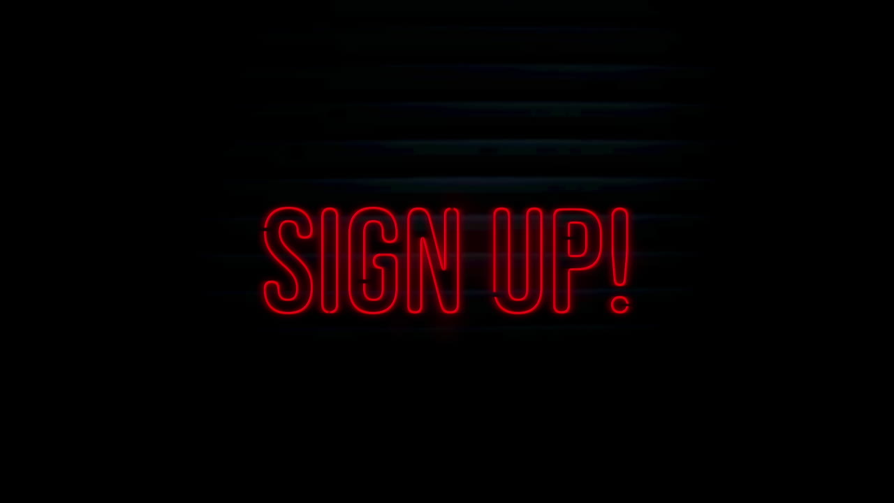 animación de un letrero de neón sobre un fondo negro