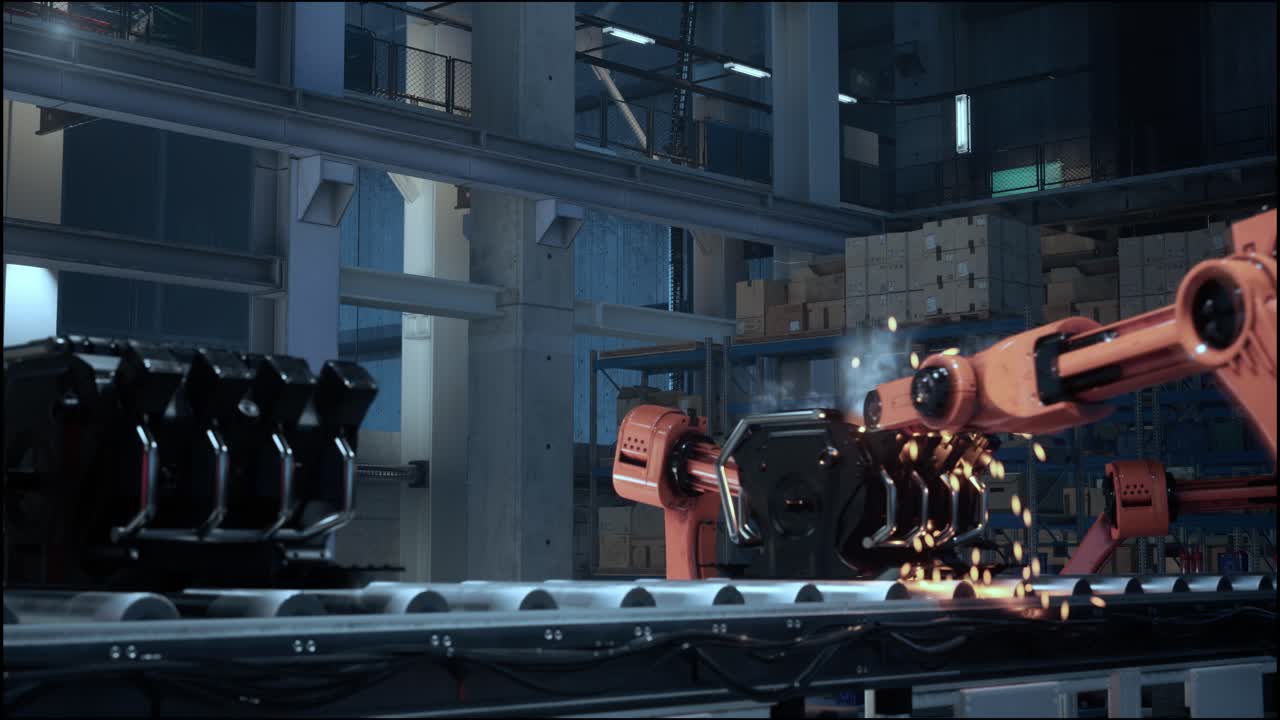 modernización de brazos robóticos industriales inteligentes para tecnología de fábrica digital. concepto de proceso de fabricación de automatización de la industria 4.0 o 4a revolución industrial y operación de control de software iot