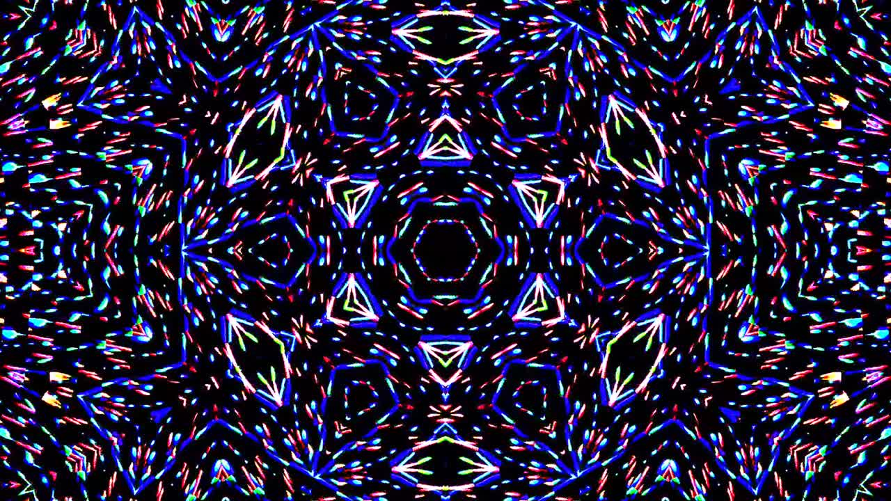 abstract caleidoscopio brillante hermosa línea roja azul movimiento suave con movimiento de luz brillante