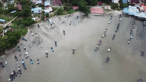 Aerial-view-fishing-village,-Gertak-Sanggul,-Penang.