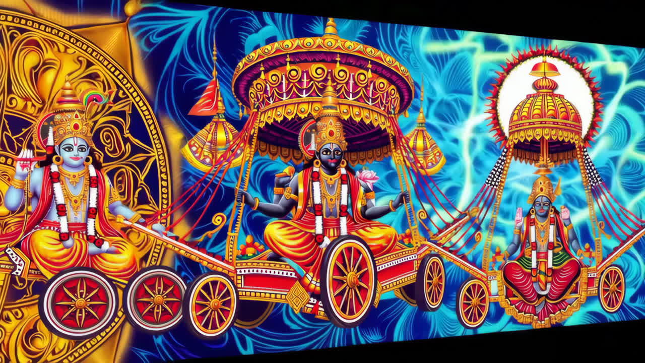 Hindu Gods in Chariots