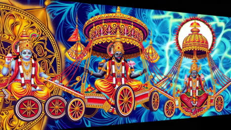 hindu gods in chariots
