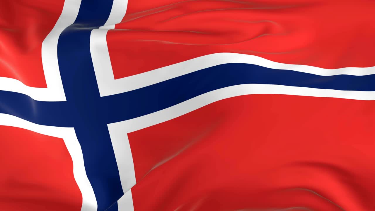 agitando una bandera en bucle como fondo noruega