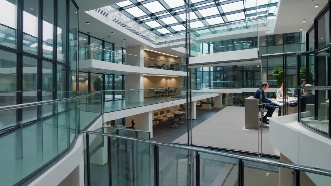 Business Meeting in Modern Office Building