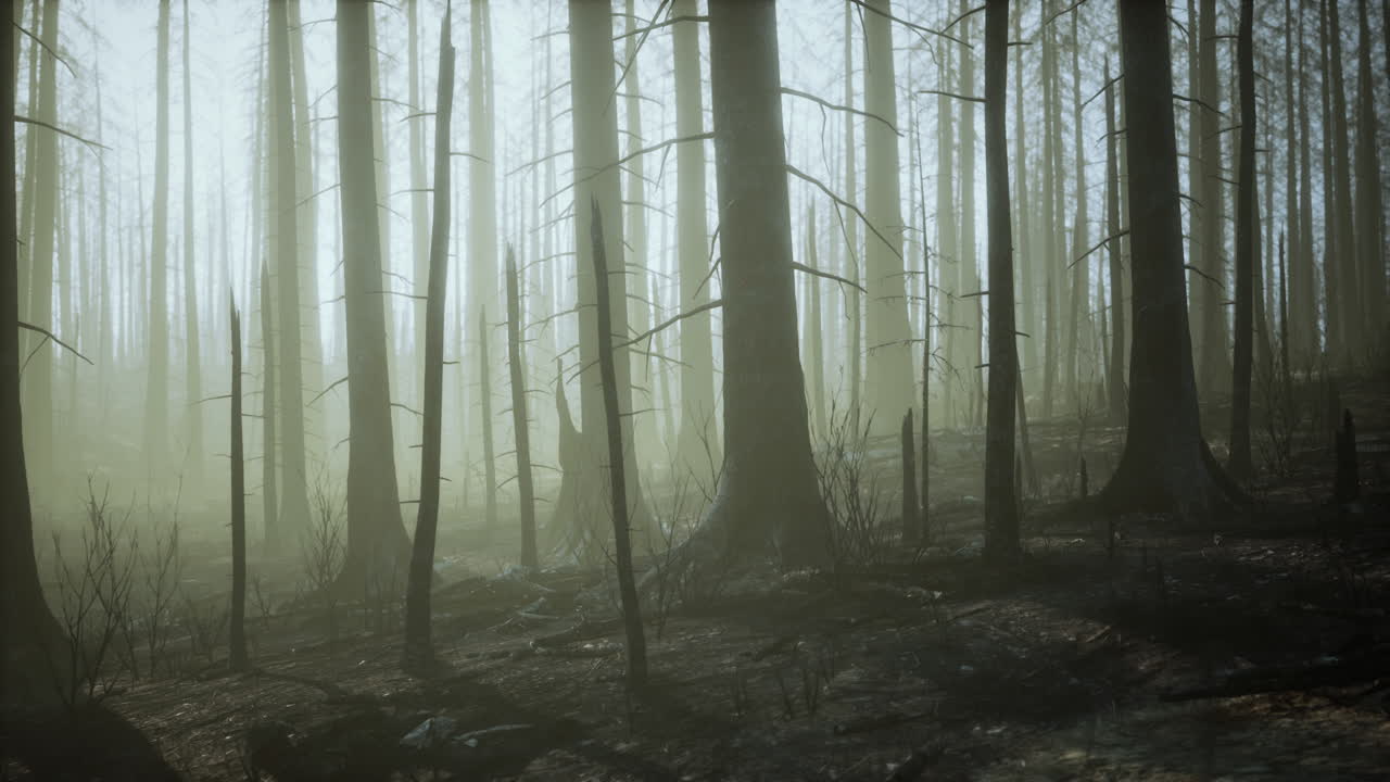 산에서 불타는 숲