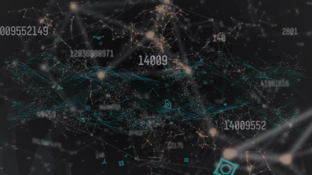 Animation of network of connections over numbers processing