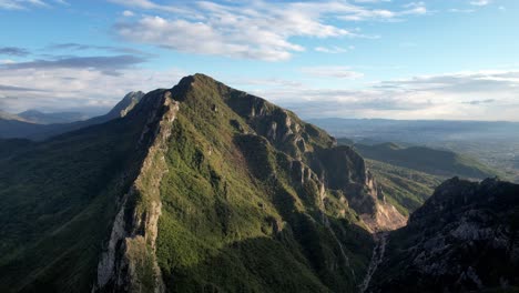 aerial of sunset of mountains near albania's capital tirana