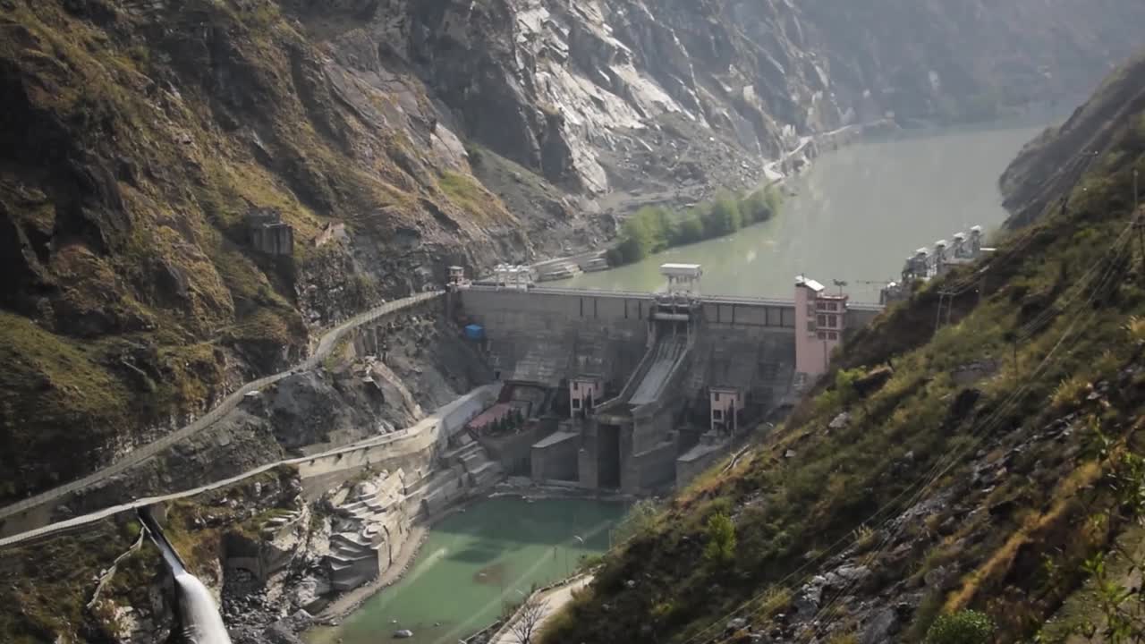 Hydro Electricity Dam on Sutlej River in Kinnaur Valley of Himachal Pradesh India