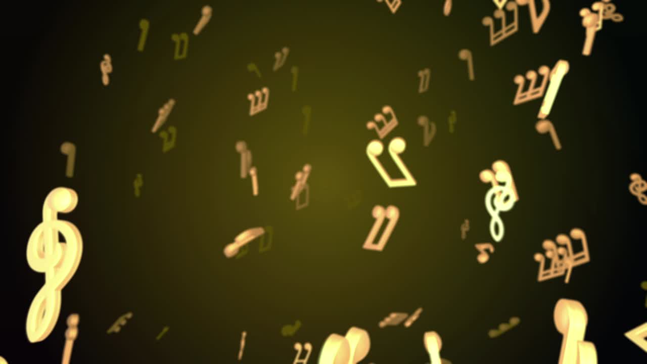 3D Motion Background – Music Notes