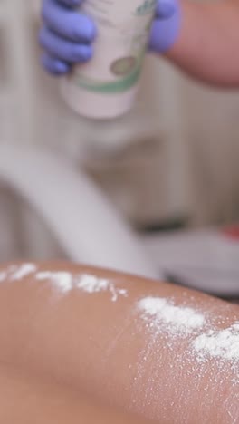applying body powder