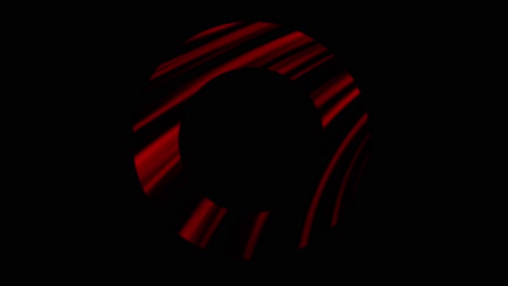 seamless loop spinning red striped ring on black background