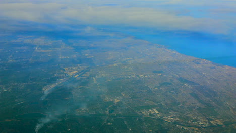 an areal view of the chicago region facing the lake