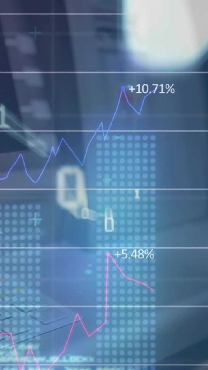 Animazione di elaborazione dati finanziari su un bancomat
