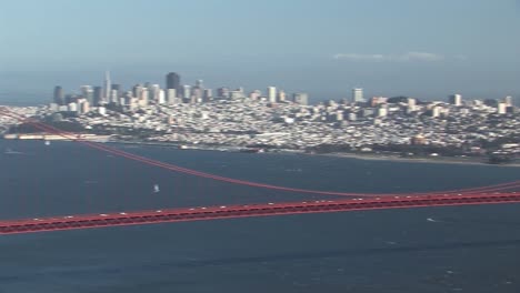 pan shot along golden gate bridge, california, usa