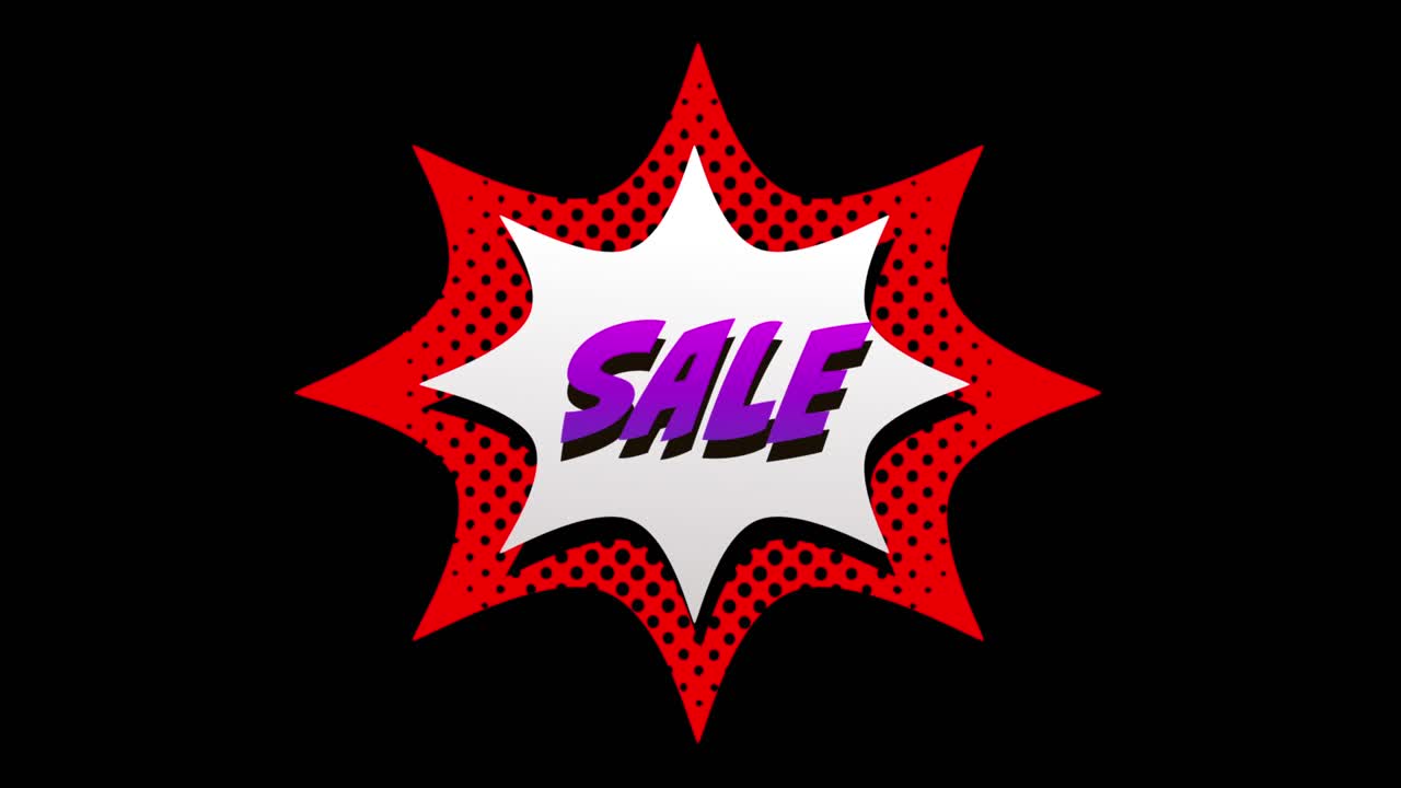 texto de venta en estilo de dibujos animados explosión 4k